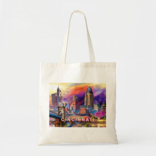 Tote Bag Art Abstrait Cincinnati Skyline