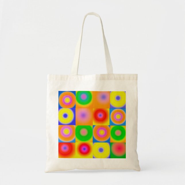 Tote Bag Art Abstrait coloré heureux (Devant)