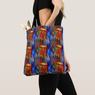 Tote Bag Art Abstrait coloré orange bleu jaune