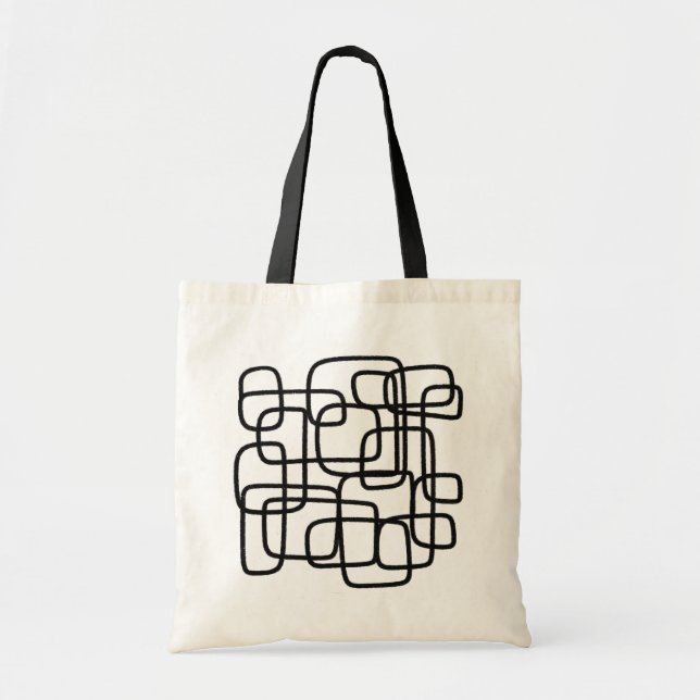Tote Bag Art Abstrait Contemporain Noir Et Blanc (Devant)
