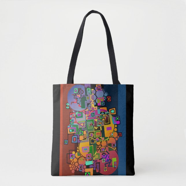 Tote Bag Art Abstrait - Danser en ville + vos idées (Devant)