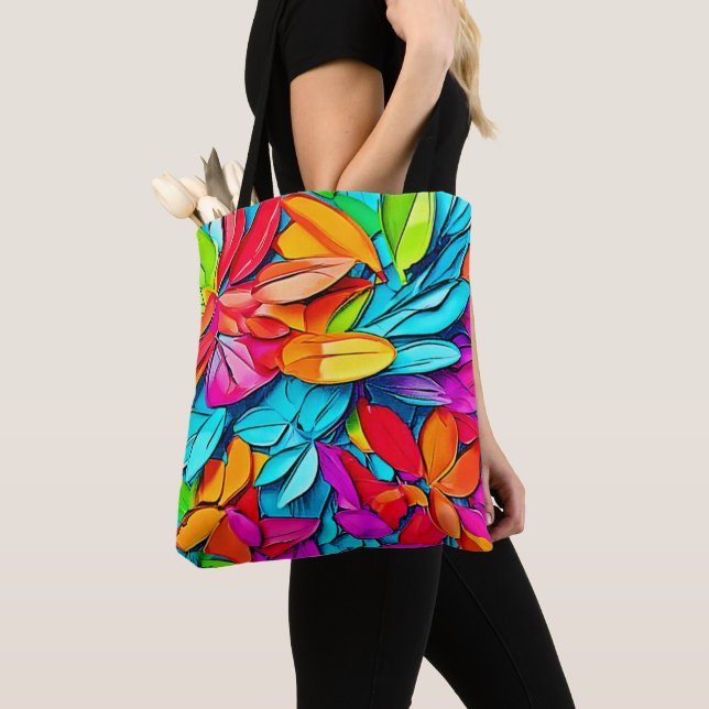Tote Bag Art Abstrait de la feuille (De près)