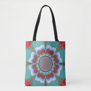 Tote Bag Art abstrait de mandala psychédélique rétro en fle