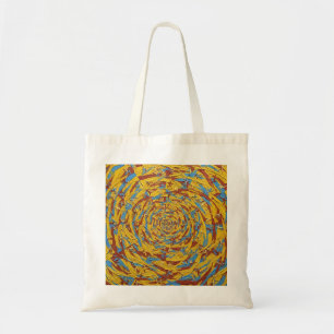 Tote Bag Art abstrait de personnages en mouvement jaune et