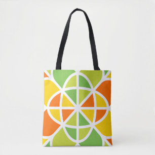 Tote Bag Art abstrait de rafale géométrique vibrant