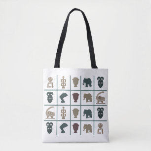 Tote Bag Art abstrait de symboles et d'animaux tribaux afri