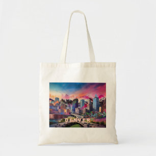 Tote Bag Art Abstrait Denver Skyline