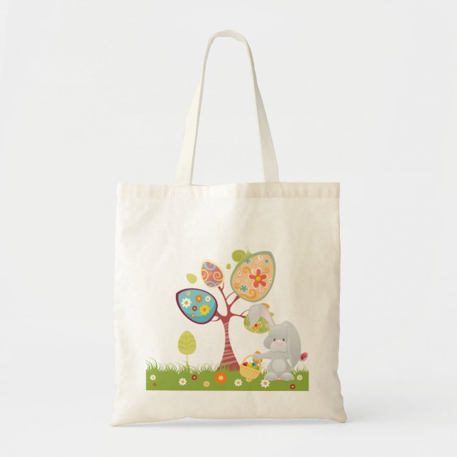 Tote Bag Art abstrait heureux de Pâques (Devant)