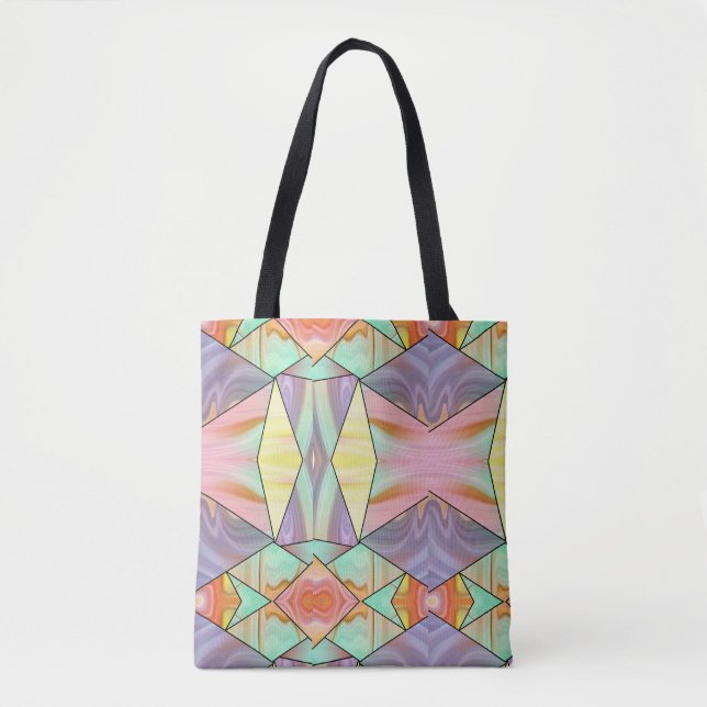 Tote Bag Art abstrait moderne boho en marbre (Devant)