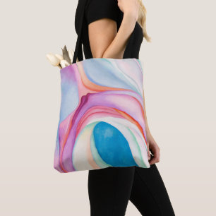 Tote Bag Art abstrait rose coloré Georgia O'Keeffe B