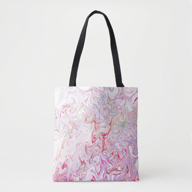 Tote Bag Art abstrait tourbillon de marbre fluide rose vibr (Devant)