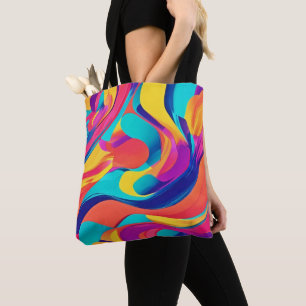 Tote Bag Art abstrait tourbillonnant vibrant