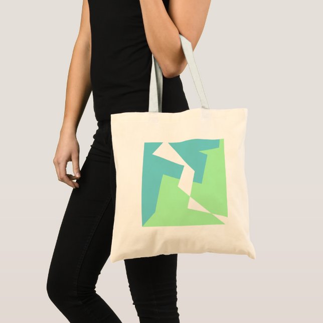Tote Bag Art Abstrait Turquoise Bleu Vert (Devant (produit))