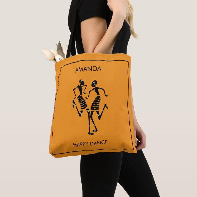 Tote Bag Art africain, "Bonne Danse" (De près)