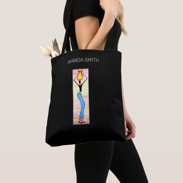 Tote Bag Art Africain, Élégante Femme, Vendeur D'Huile De C (De près)