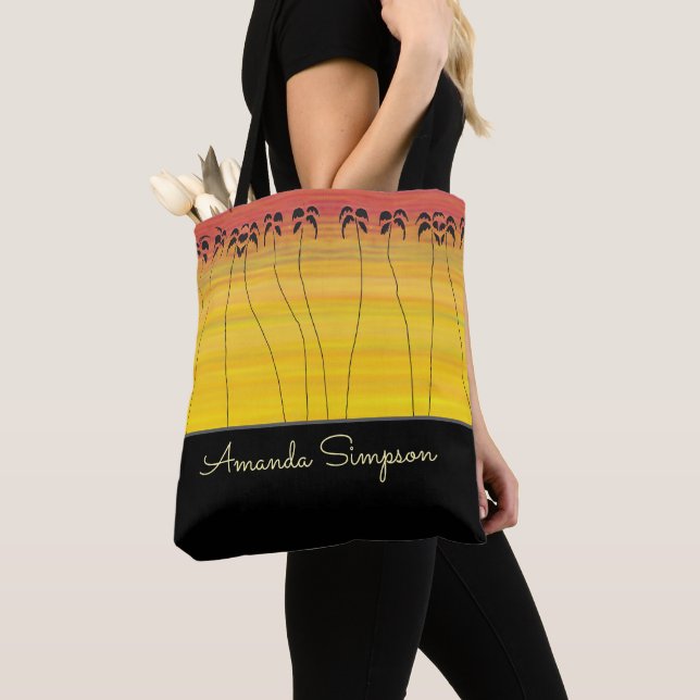 Tote Bag Art africain, soleil tropical (De près)