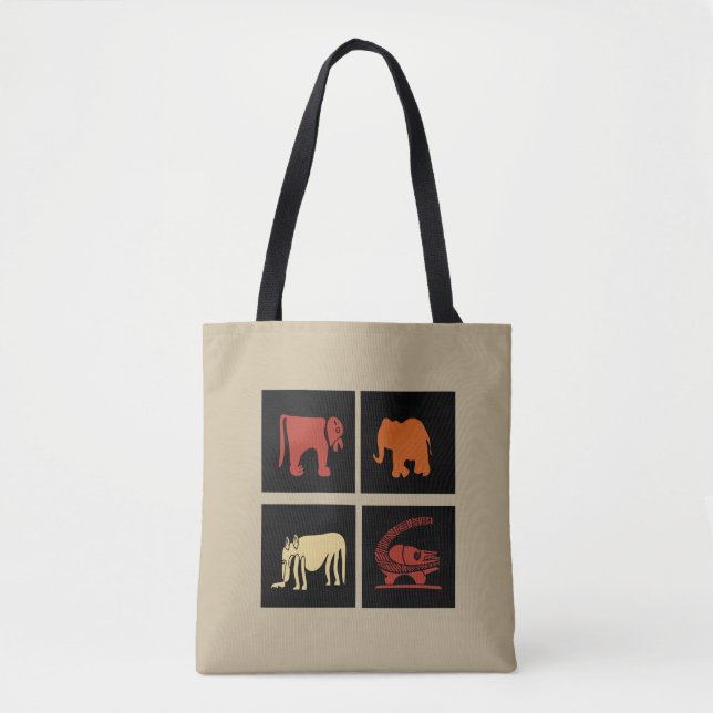 Tote Bag Art animalier africain abstrait moderne (Devant)