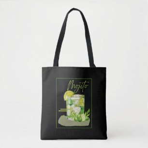 Tote Bag Art aquarelle Mojito Cocktail