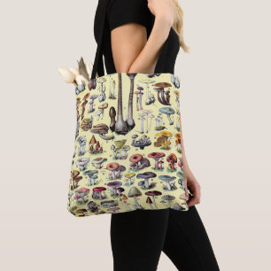 Tote Bag Art botanique cottagecore vintage de champignons f