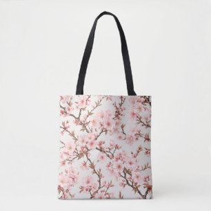 Tote Bag Art botanique de cerisier en fleurs aéré