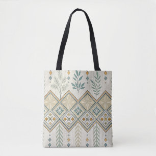 Tote Bag Art Botanique Géométrique Motif sans couture