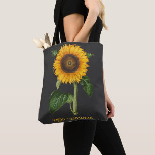 Tote Bag Art botanique Tournesol vintage par Merian