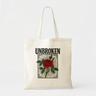 Tote Bag Art brodé Rose ininterrompu