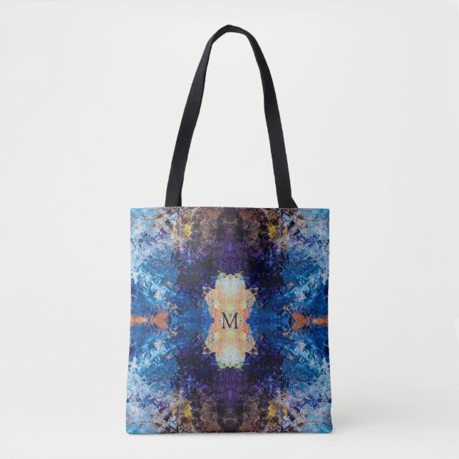 Tote Bag Art Brown bleu géométrique violet (Devant)