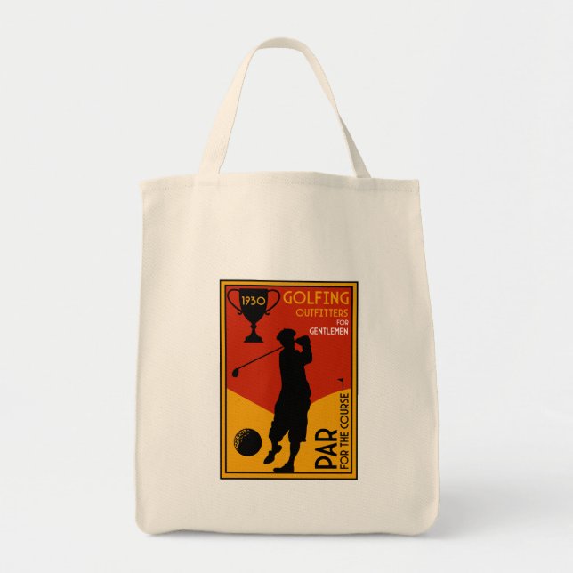 Tote Bag Art classique du golf des années 30 (Devant)