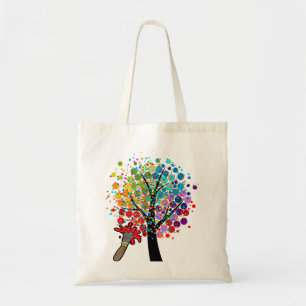 Tote Bag Art coloré amusant Louvain Arbre coloré Dessin Pei