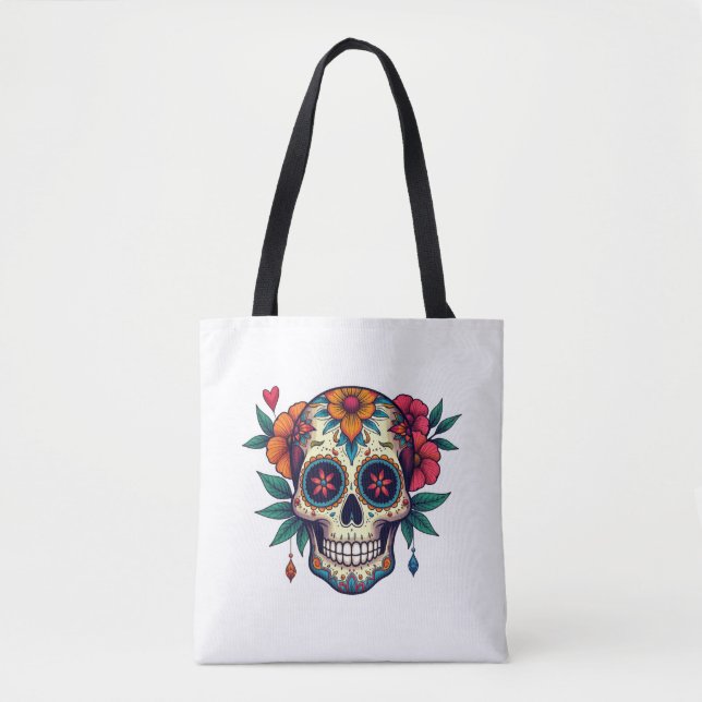 Tote Bag Art crâne sucre (Devant)