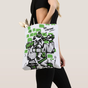 Tote Bag Art de bouledogue gangster Mauvais jusqu'à l'os