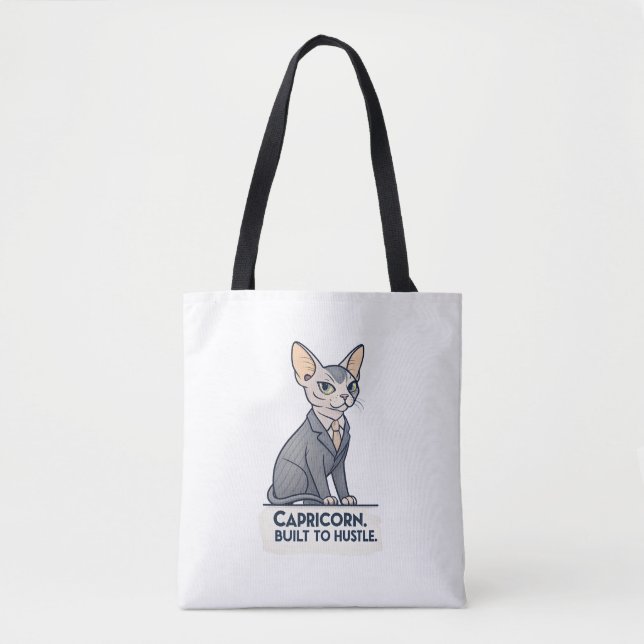 Tote Bag Art de Capricorne Zodiaque Chat Sphynx Construit p (Devant)