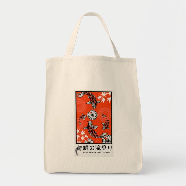 Tote Bag Art de carpe japonais tranquille (Devant)