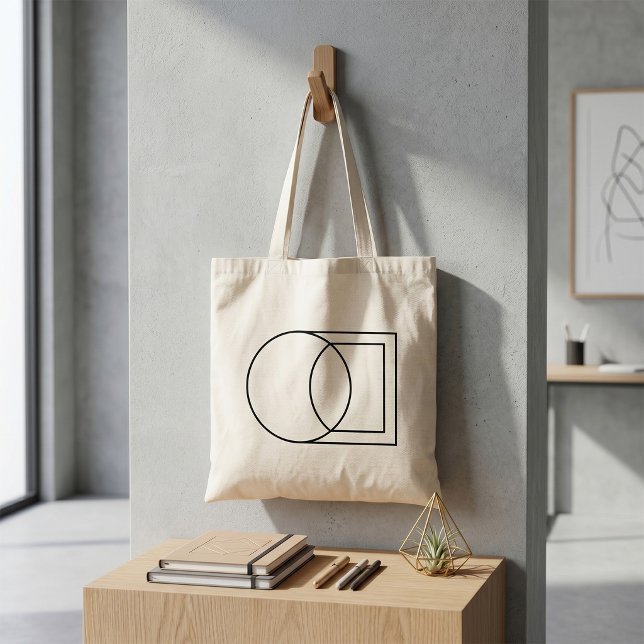 Tote Bag Art de cercle carré abstrait moderne  (Créateur téléchargé)