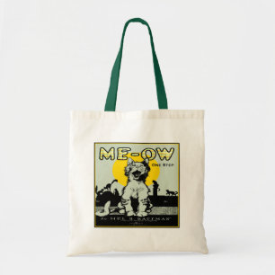 Tote Bag Art de chat de Meow - cru