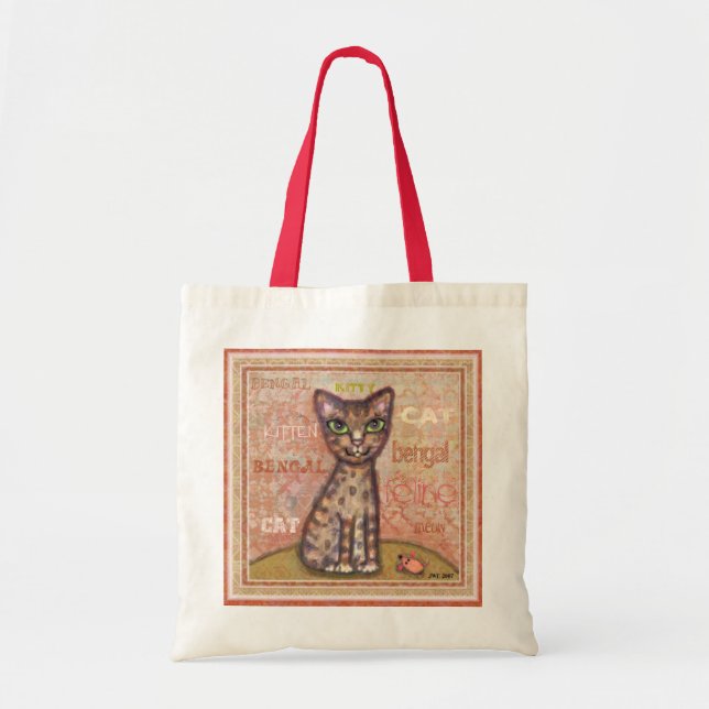 Tote Bag Art de chat du Bengale (Devant)