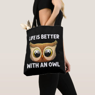 Tote Bag Art de Chouette Cool Pour Hommes Femmes Oiseau Noc