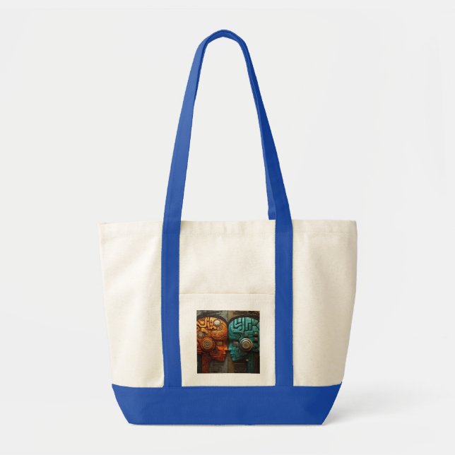 Tote Bag Art de couple d'androïde cyberpunk biomécanique (Devant)