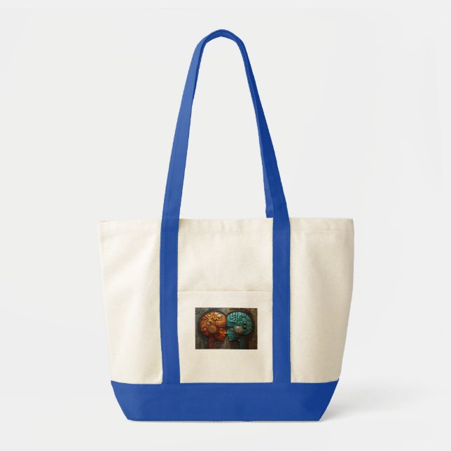Tote Bag Art de couple d'androïde cyberpunk biomécanique (Devant)