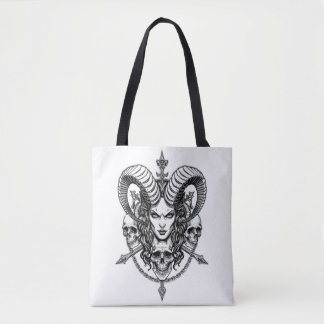 Tote Bag Art de crâne de reine gothique démoniaque