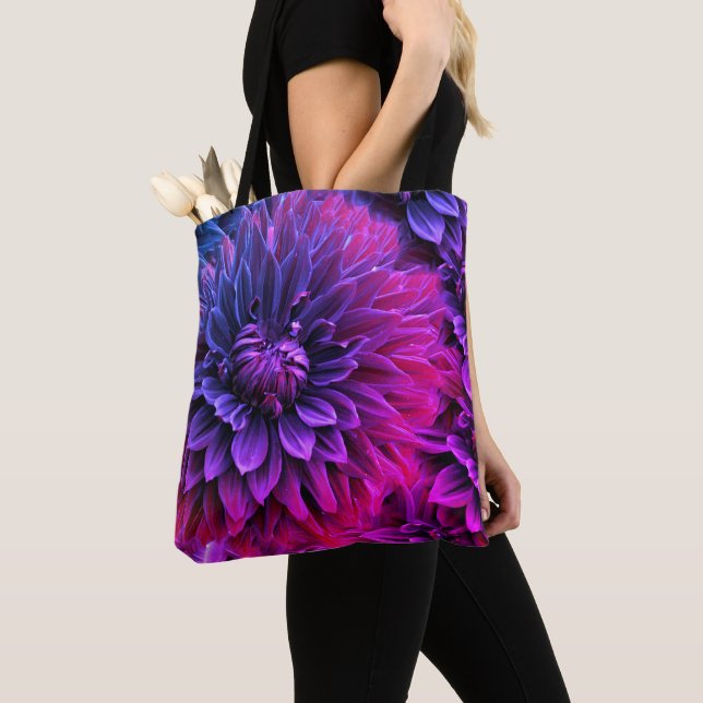 Tote Bag Art de fleur fractale vibrante (De près)