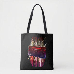Tote Bag Art de haut-parleur rétro coloré avec énergie musi