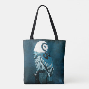 Tote Bag Art de hibou de clair de lune