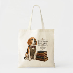 Tote Bag Art de la bibliothèque érudite vintage Beagle