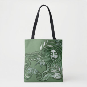 Tote Bag Art de la déesse libellule verte Libellules