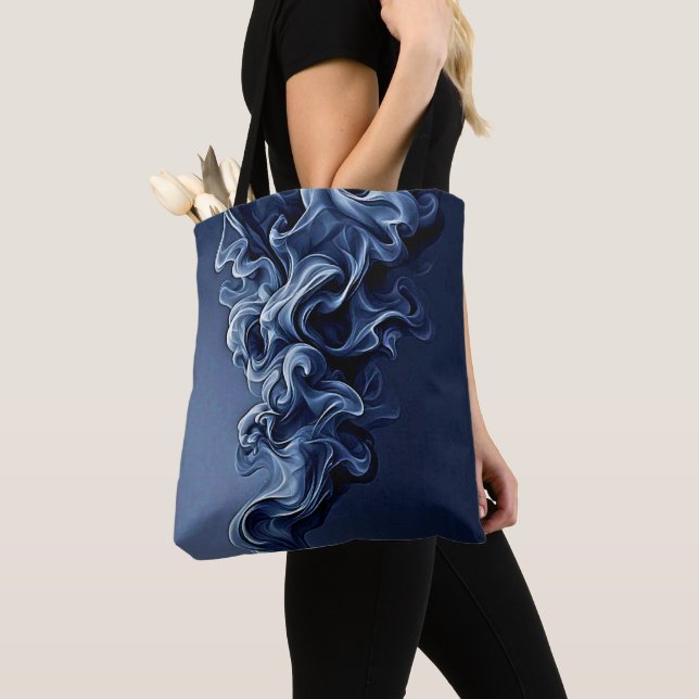 Tote Bag Art de la fumée bleue émotionnelle (De près)