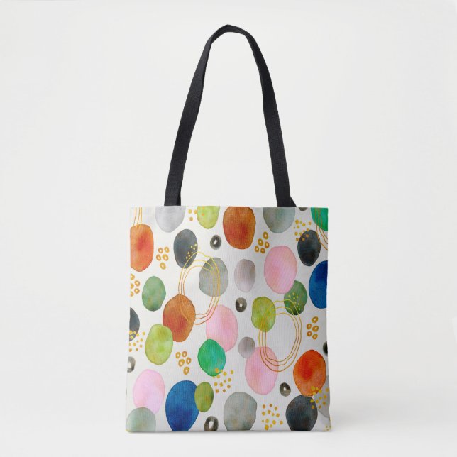 Tote Bag Art de la Parties scintillant d'or de galets Abstr (Devant)