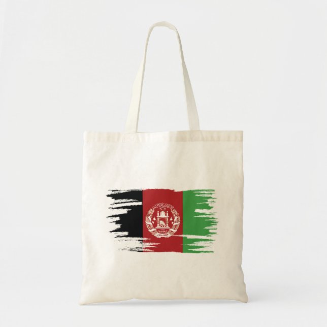 Tote Bag Art de la pinceau du drapeau afghan (Devant)