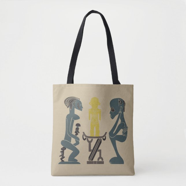 Tote Bag Art de la scène tribale africaine Abstraite (Devant)